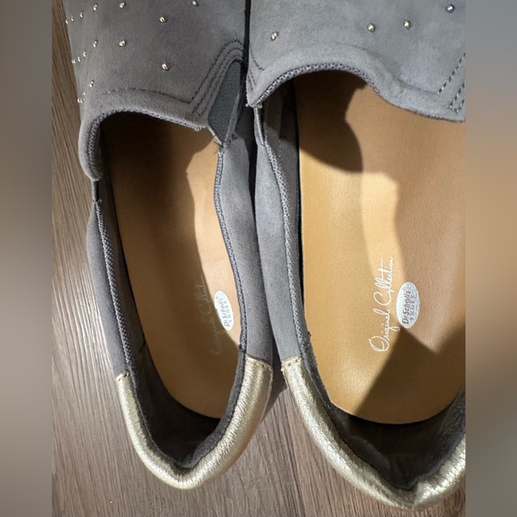 Dr Scholls grey suede gold studded sneakers - Picture 11 of 12